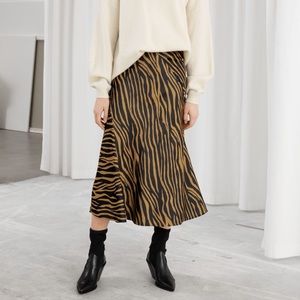 & OTHER STORIES Zebra Printed MIDI Skirt